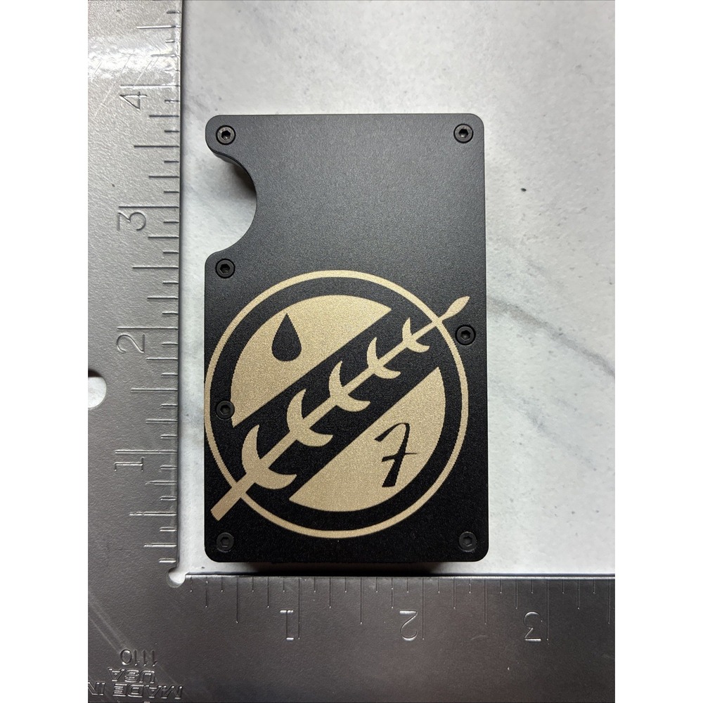 Metal Slim Star Wars Boba Fett Mandalorian Logo RFID Blocking Wallet